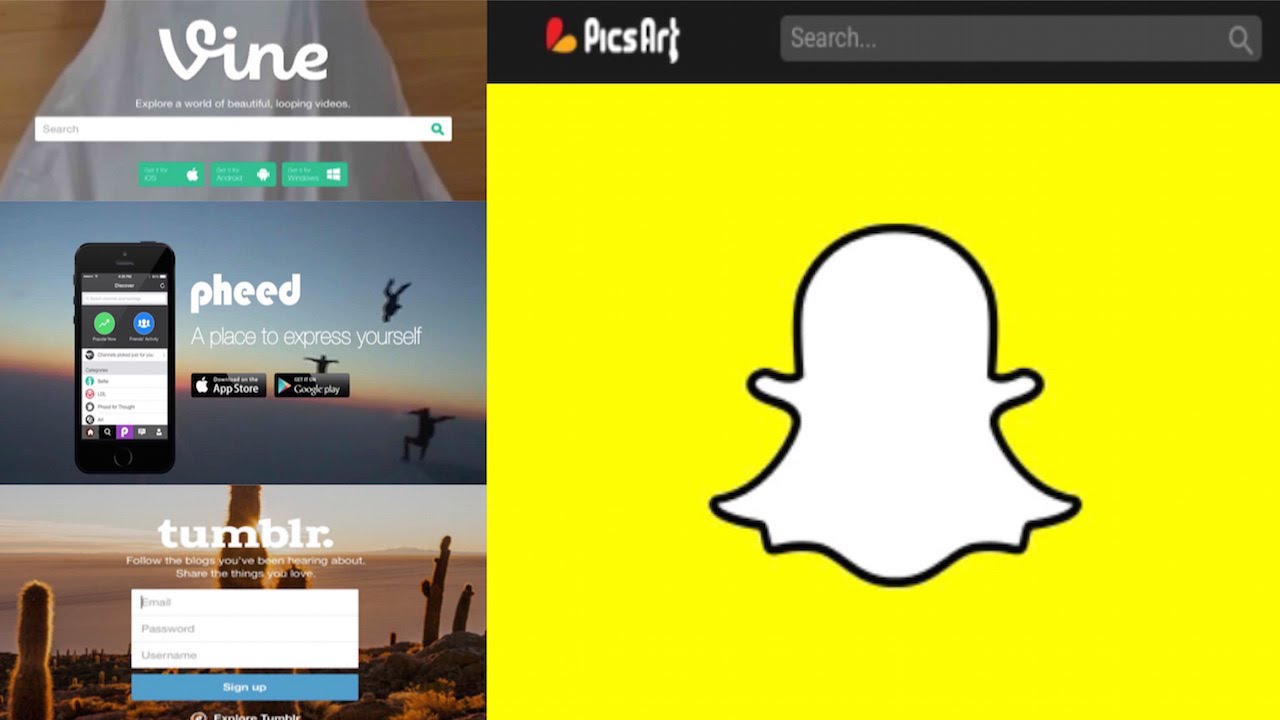 Read more about the article Snapchat, Vine, Tumblr, Pheed, PicsArt
